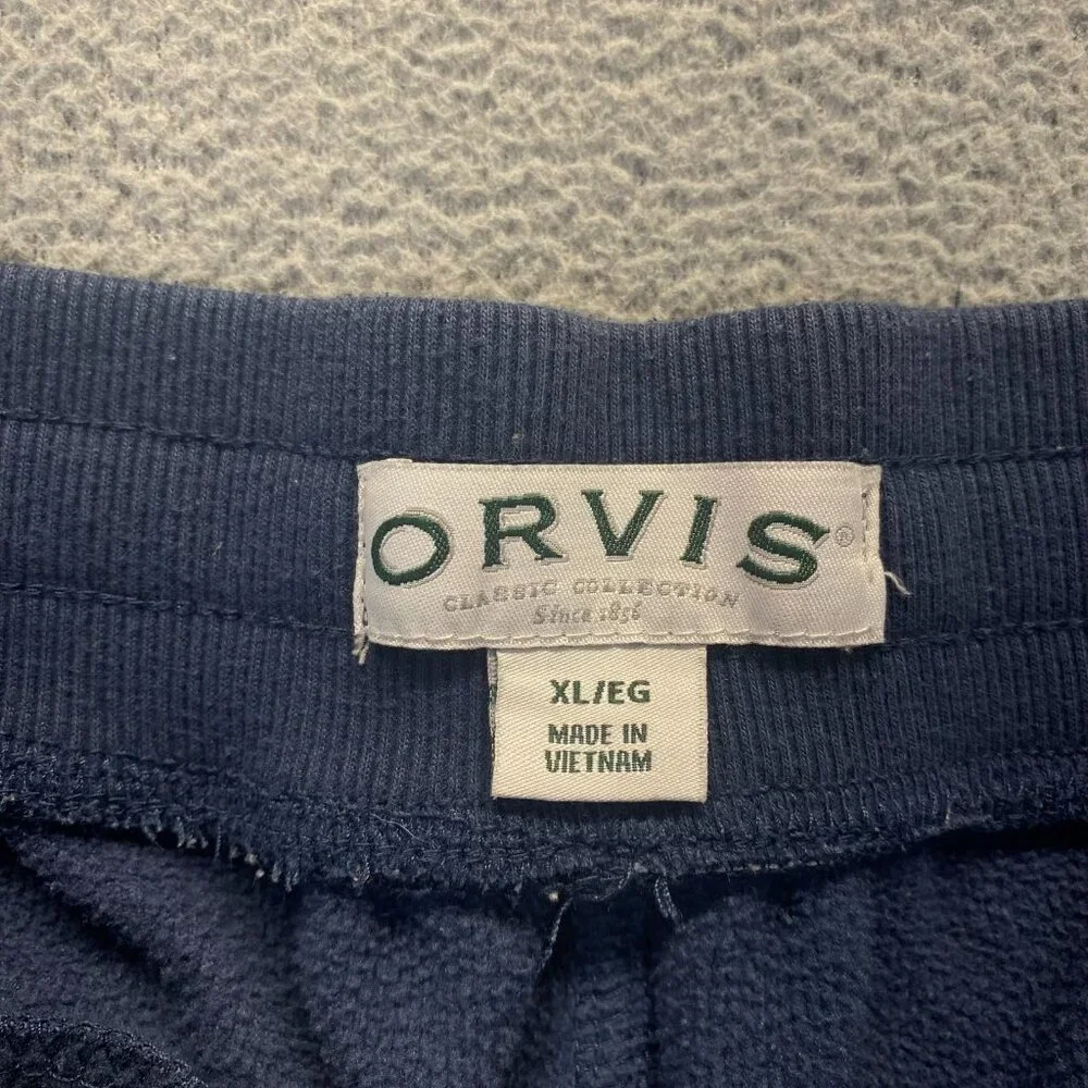 Orvis Pants Mens Size XL Blue Fleece Pockets Jogger Performance Gym Sweatpants